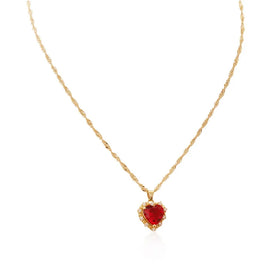 BJB0419N Heart Fashion Jewelry Necklace Crystal Stainless Steel Necklace Jewelry for Women