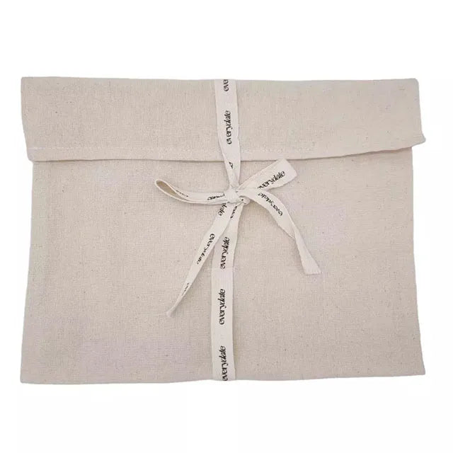 Customized Muslin Cotton Envelope Gift Packaging Bags Organic Envelope Cotton Pouch for Notebook