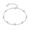 Women's Customization OEM Delicate Rhodium Plated Bracelets Alphabet Chain Cubic Zircon Luxury Bracelets Jewelry