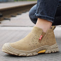 GUYISA Brand Construction Shoes Wear-resistant Rubber Sole Breathable Suede Men's Woodland Steel Toe Safety Shoes