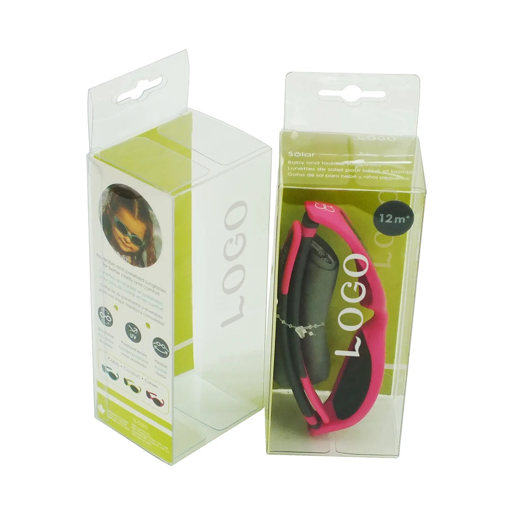 Custom Color Printing Folding Clear PVC PET PP Plastic Eye Wear Sun Glasses Packaging Box