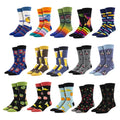 Wholesale Custom Funny Crazied Colorful Funkied Cool Mens Fashion Dress Cotton Socks Crew Happiness Socks for Men