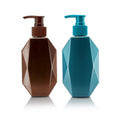 Plastic Manufacture 300ml 500ml Brown Blue PET Plastic Pump Bottle for Cosmetic Packaging Body Wash Bottle Shampoo Bottles