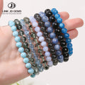JD GEMS Wholesale Factory Supply Energy Beads Jewelry Bangle Fashion Natural Stone 7 Chakra Colorful Agate Stone Bracelet