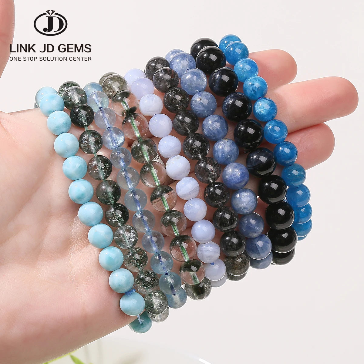 JD GEMS Wholesale Factory Supply Energy Beads Jewelry Bangle Fashion Natural Stone 7 Chakra Colorful Agate Stone Bracelet