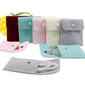 Small MOQ Personalized Custom Printed Logo Suede Bracelet Necklace Travel Packaging Small Jewelry Bags Drawstring Pouch