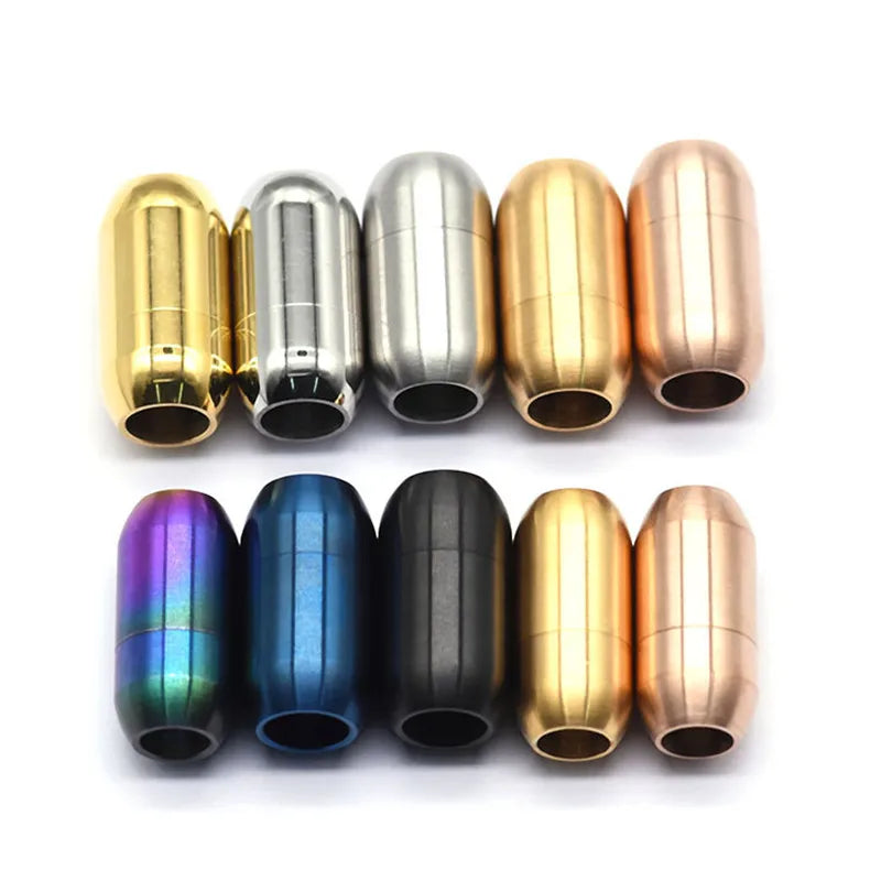 Wholesale DIY Jewelry Finding Closure Hole 3mm 4mm 5mm 6mm 8mm Stainless Steel Capsule Barrel Bracelet Clasp for Bracelet