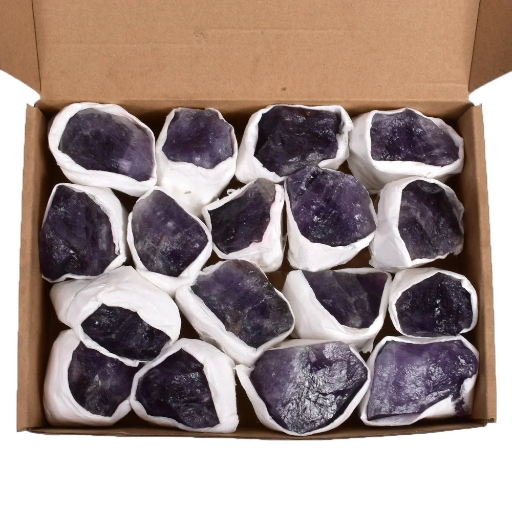 Wholesale Crystal Minerals Natural Quartz Dream Amethyst Rough Raw Stone for Chakra Healing Products Box Set