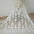 2024 New Arrival Wedding White Embroidery Sequin and Bead Lace Fabric for Wedding