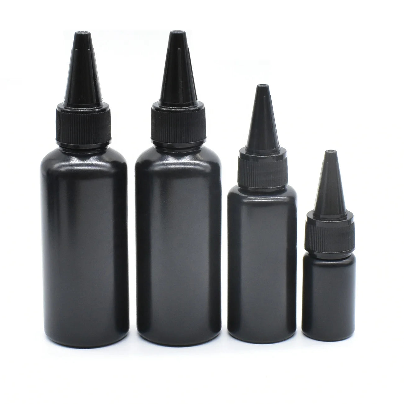 Empty Shower Gel 10ml 30ml 50ml 60ml 100ml 250ml 500ml Black Plastic Squeeze Bottle for Engineer Oil Ink