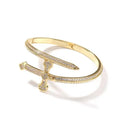 Wholesale Trendy Brass Bangles with Geometric Princess Cut Zircon Men's Fashion Jewelry