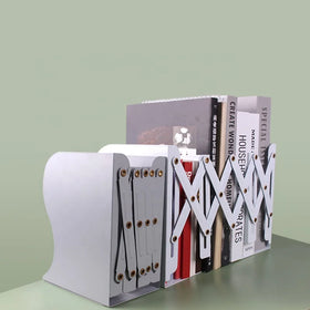 STARGOOD Large-Capacity Desktop Storage Iron Bookshelf Creative Office Stationery Book Rest Foldable Telescopic Bookend Durable