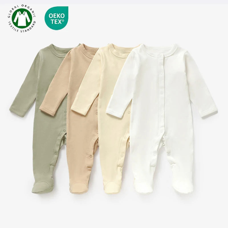 Wholesale Organic Cotton Interlock Baby Outfit Clothing Baby Footie