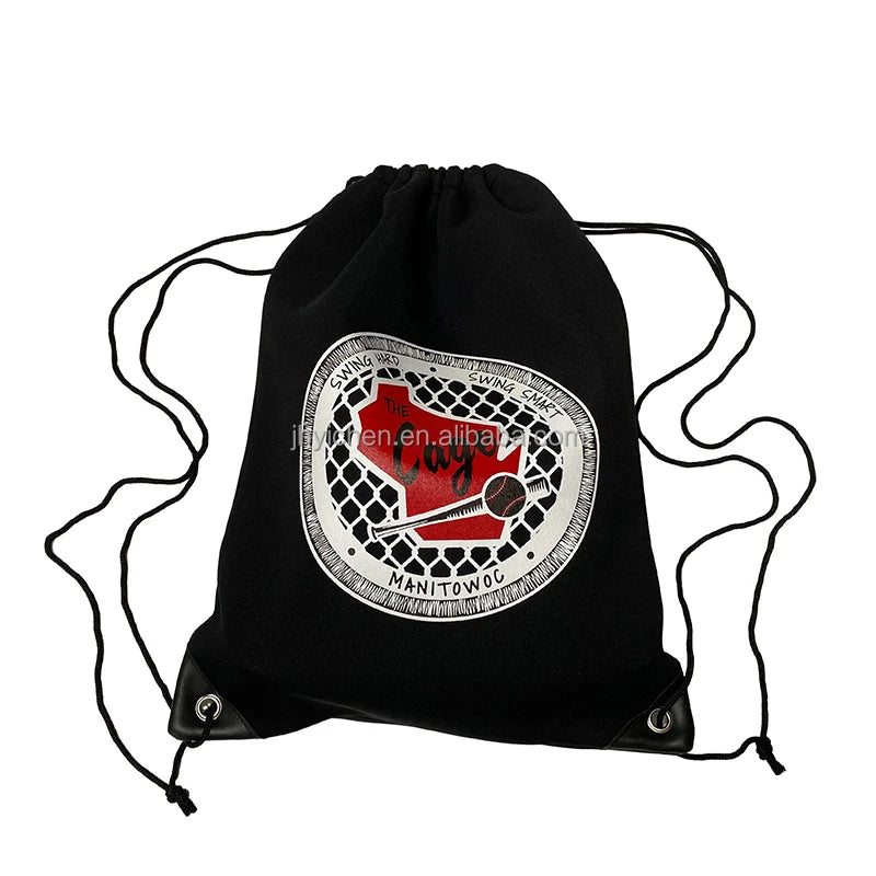 Custom Logo Neoprene Football Backpack Cinch Bags Rubber Drawstring Clothes Storage Pouches for Travel Shoes