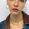 PVD Plated Stainless Steel Jewelry Wholesale 2 Rows Snake Chain Necklace Trendy Jewelry Streetwear Dainty Necklace Tarnish Free