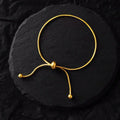 High Quality Design Titanium Steel Pull-out Adjustable Bracelet Gold Color Snake Chain Bangle for Women Girl Men Beads Jewelry
