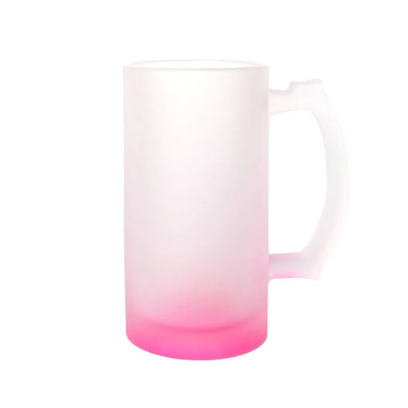 Sublimation Glass Water Bottles Gradient 16oz Tumbler with Handle Beer Cup Travel Mug High Borosilicate Glass Mug Home Creative