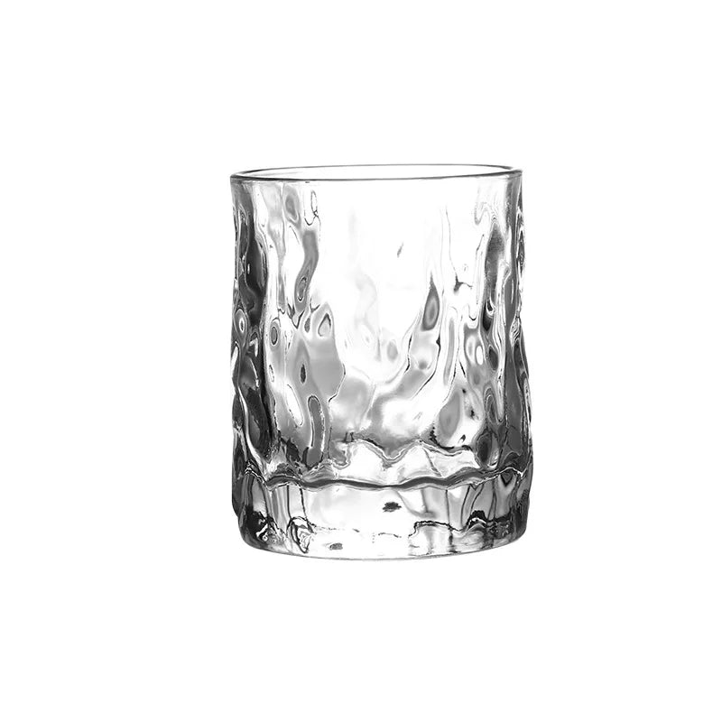 200ml Old Fashioned Crystal Frosted Whiskey Glass With Gold Rim
