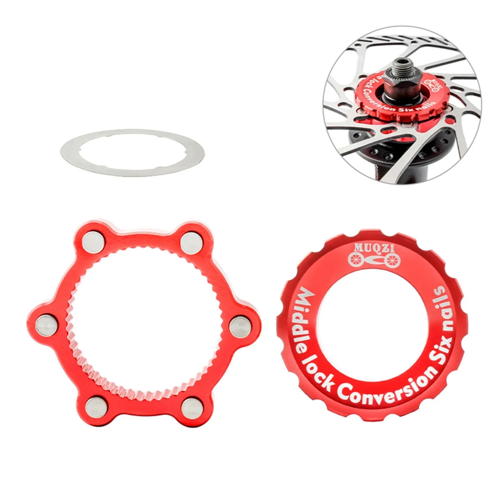 Bike 6-Bolt Rotor Adapter Bicycle 6 Hole Hub Brake Disc Conversion Base Adapter