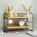 Simple Metal Office Desk Storage Rack Multi-layer Double Tier Detachable Countertop Space Saver Shelving Unit