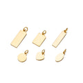 316L Stainless Steel Plain Logo  Heart Oval Rectangle Shape Jewelry Findings Charming for Branding Plated for Jewelry Making