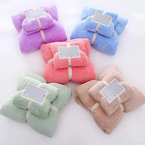 Wholesale Quick Dry Super Absorbent Soft Microfiber Coral Fleece Bath Custom Face Bath Towels Set
