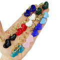 EG1032 Chic 18k Gold Plated Multi Colored Lampwork Glass Red Puffy Bubble Heart Dangle Charm Huggie Hoop Earrings