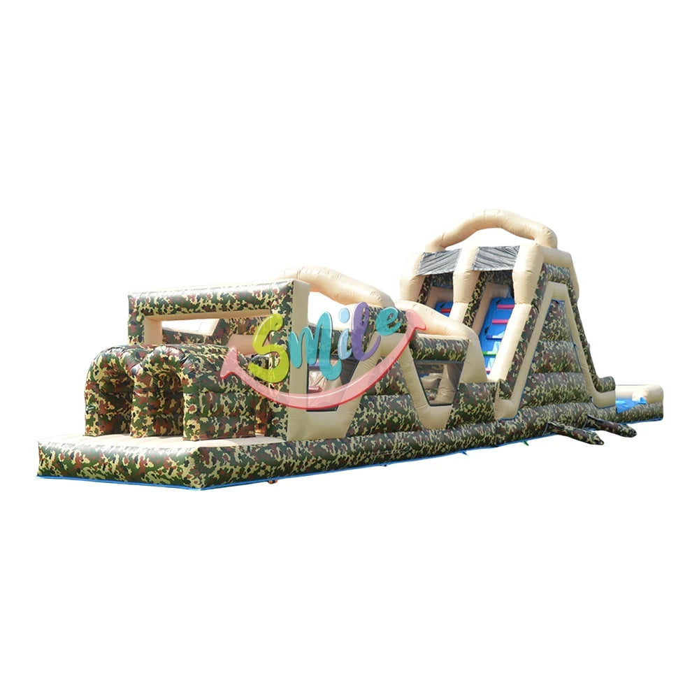 Outdoor Playground Jumping Castle Camouflage Style Inflatable Obstacle Course Game for Children Events