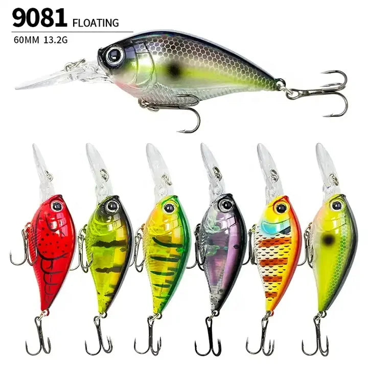 New Arrival 60MM/13.2G Hard Plastic Floating Crankbait Bait Minnow Fishing Bass Crankbait Lures