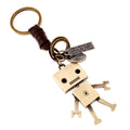 Punk Rock Style Mens Keyholder Retro Antique Gold Bronze Movable Robot Keychains for Boys