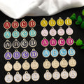 Enamel 26 English Letters Initial Disc DIY Earrings Necklace Bracelets Jewelry Accessories Charm Pendant for Jewelry Making