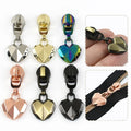 Deepeel XP074 Custom Nylon Zippers Clothes Jackets Zips Head Repair Accessory 5# Heart-Shaped Alloy Zipper Slider for Nylon Zip