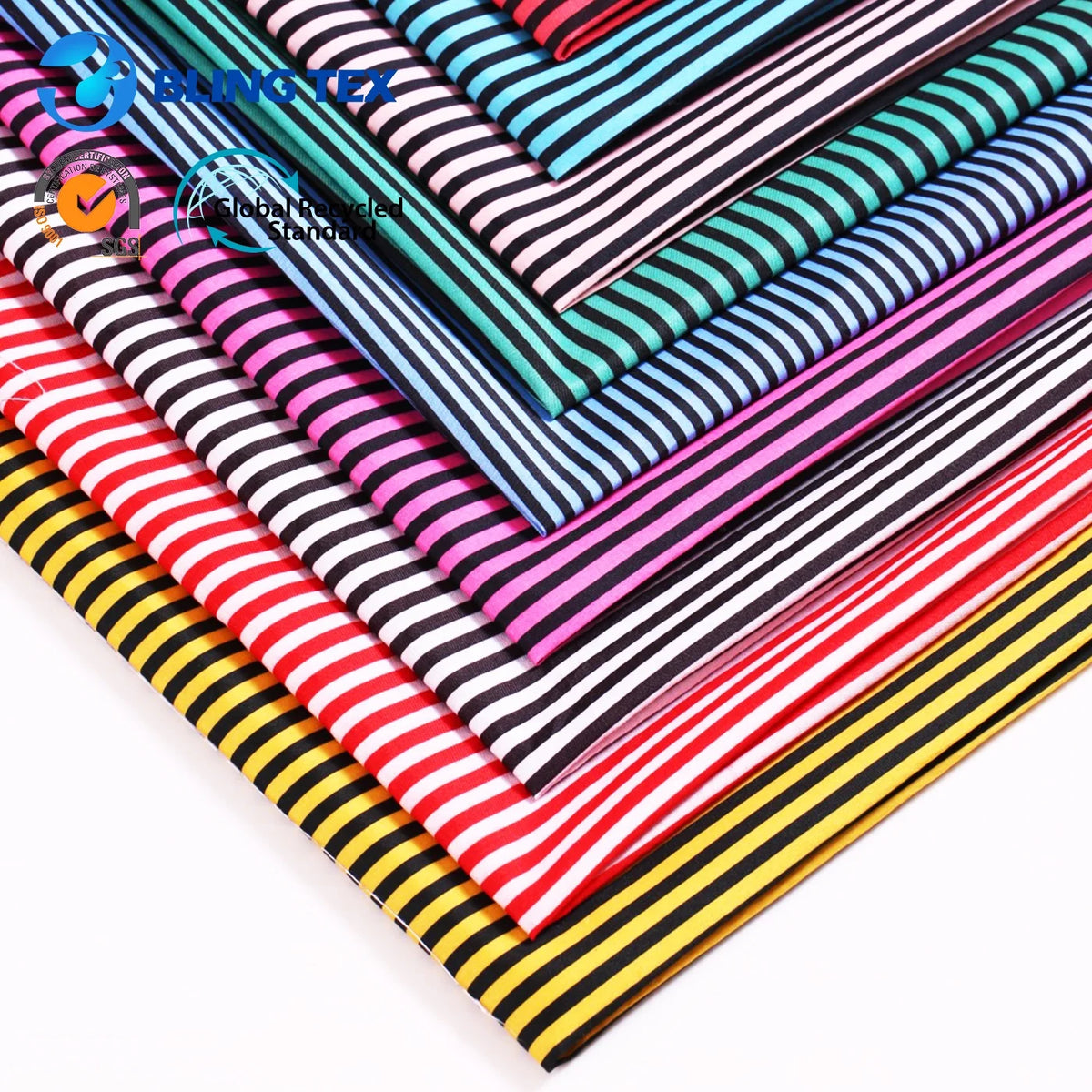 Ready to Ship 100% Polyester Stripe Style Clothing Fabric for Girls for Lining Bags Garments MegaBDM