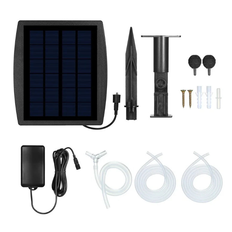 Mini Solar Powered 2.5W Air Pump Outdoor Portable Fishing Pump Aquarium Solar Oxygen Pump