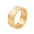 Classic Men Jewelry Stainless Steel 18K Gold Plated Fade Resistant Mosaic Grid Rings for Finger Decoration Accessories