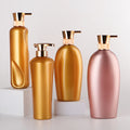 Wholesale 480ml 500ml 780ml 5 Star Hotel Eco Friendly Hair Costomrose Gold Plastic Pump Empty Luxury Shampoo Bottle