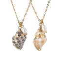 Bohemian Ocean Sea Life Style Natural Freshwater Pearl Sea Shell Conch Necklace for Women Men