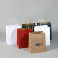 Disposable Biodegradable Kraft Paper Bags Are Suitable for Commercial Procurement and Shopping Use Customized Logos
