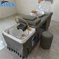 KISEN Modern Luxury PU Leather Hair Washing Water Circulation Massage Chair Table Shampoo Bed for Hair Beauty Salon Thai Style