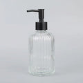 350ml Bathroom Empty Packaging Striped Glass Shampoo Sanitizer Dispenser Bottles Screw Cap Liquid Soap and Water Storage