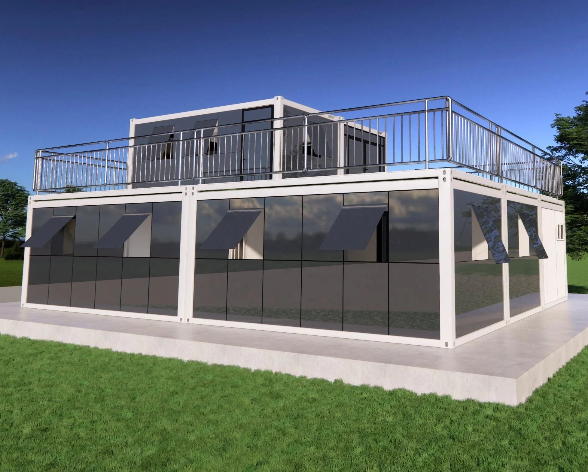 Customized Portable Prefab Office Building Steel Container with Glass Wall for Indoor School Mining Area or Workshop Use