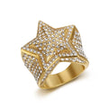 Fashion Personalized Jewelry Ring Men Punk Full Diamond Star Hoop Rings