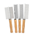 Factory Wholesale Four Style Bamboo Wooden Handle Cat Hair Needle Comb Pet Dog Grooming Comb