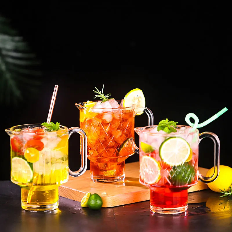 Wholesale Stackable Classic Transparent Wine Glasses with Handle 650ml Capacity for Restaurant Use
