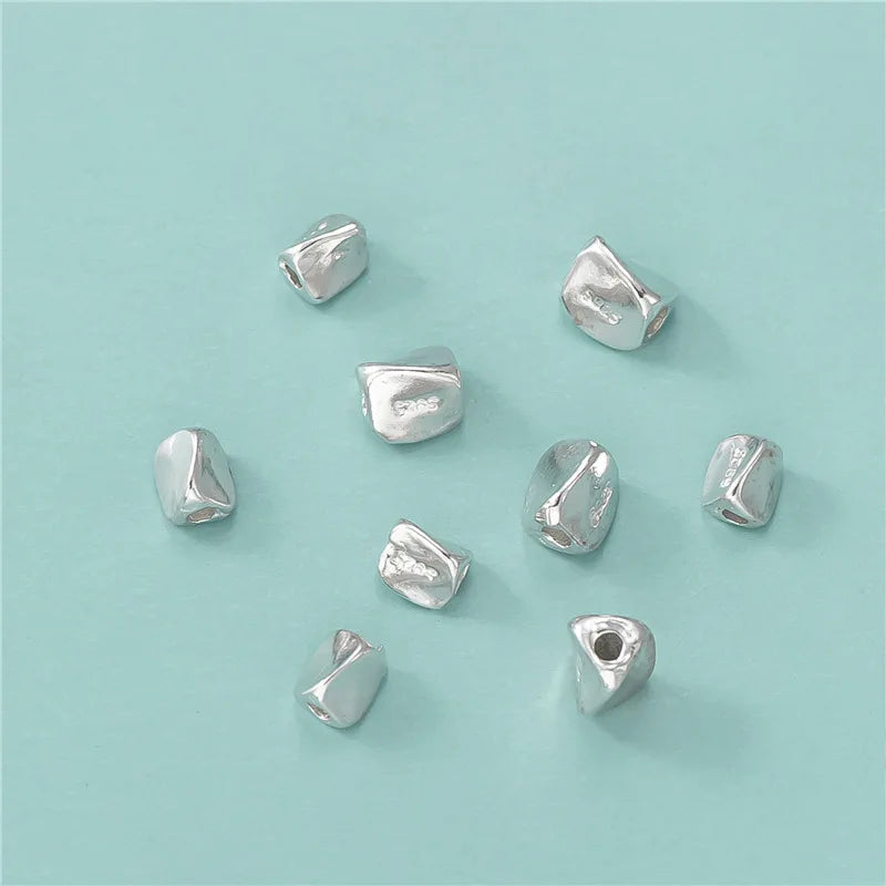 3mm 4mm Solid 925 Sterling Silver Twist Spacer Beads for Jewelry Findings & Components