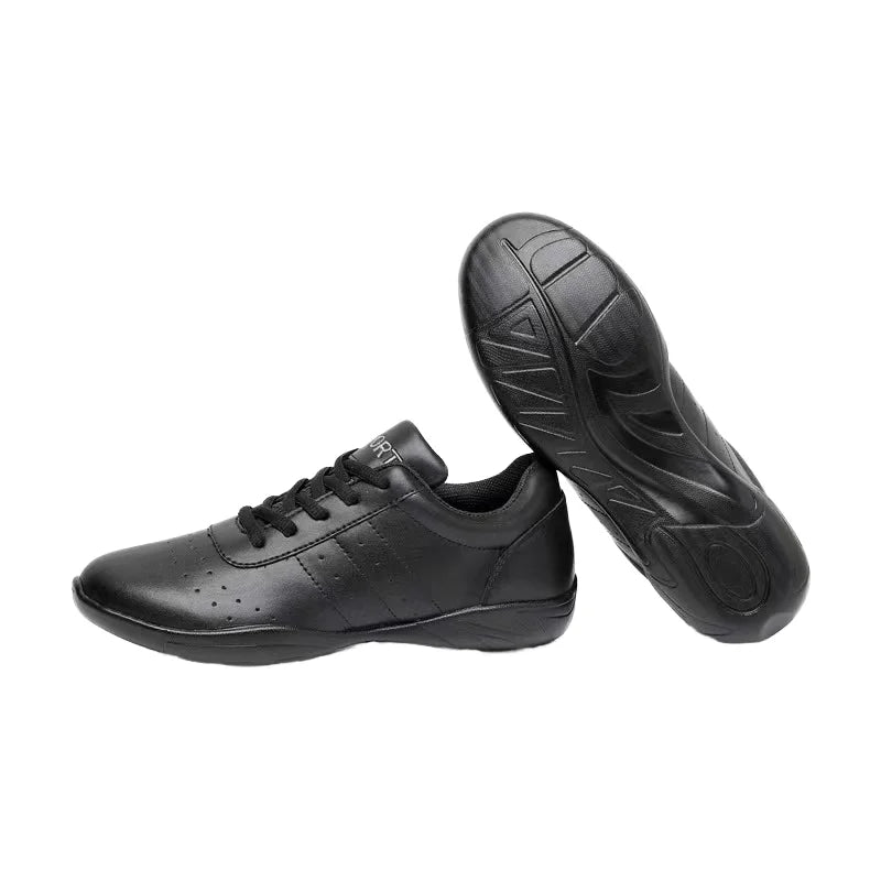 Children's Modern Competitive Dance Sneakers for Gymnastics Aerobics Latin Line & Jazz Cheerleading White with Black Detail