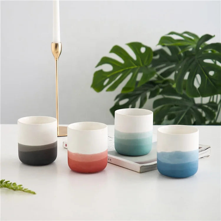High Quality Cheap Price Full Matt Small Ceramic/Porcelain Handmade Eco-Friendly Candle Jar Candle Stand Home Decoration China