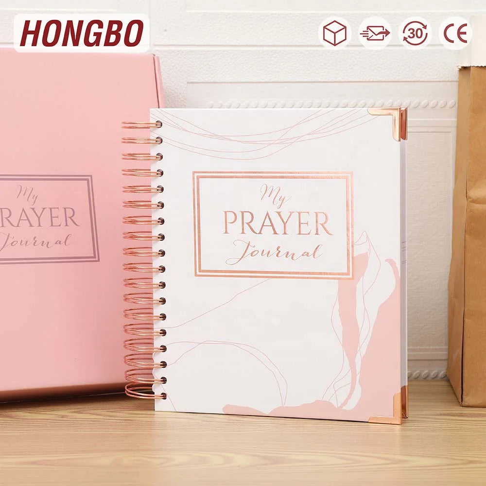Printed A5 B5 A4 Spiral Guided Prayer Scribe Bible Journal Notebook for Women W/ Daily Prompts and Habit Trackers