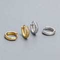 Fashion Jewelry 925 Silver Earrings Jewelry 18K Gold Plated CZ Diamond Round Hoop Sterling Silver  Hoop Earrings for Women