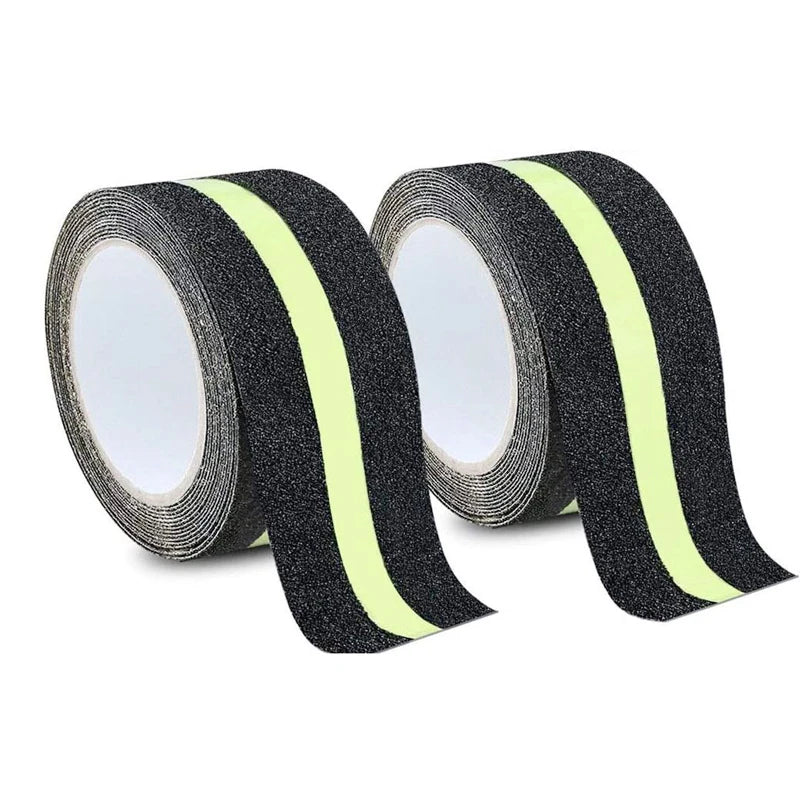 2Inch Acrylic Adhesive Luminous Anti-Slip Tape with Glow Stripe 16.5FT Waterproof for Stair Treads & Masking Use Indoor/Outdoor
